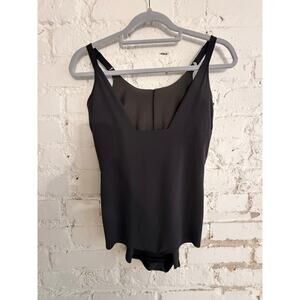 Maidenform XL Black Shapewear Bodysuit Control Tank Adjustable Straps